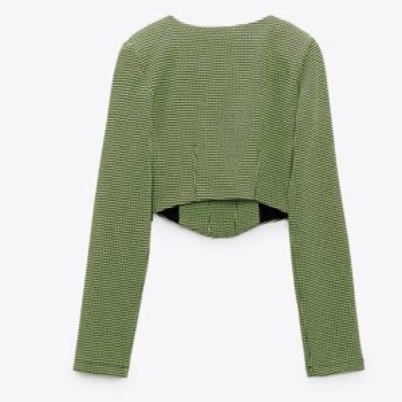 Zara houndstooth shoulder pad top - Picture 2 of 2